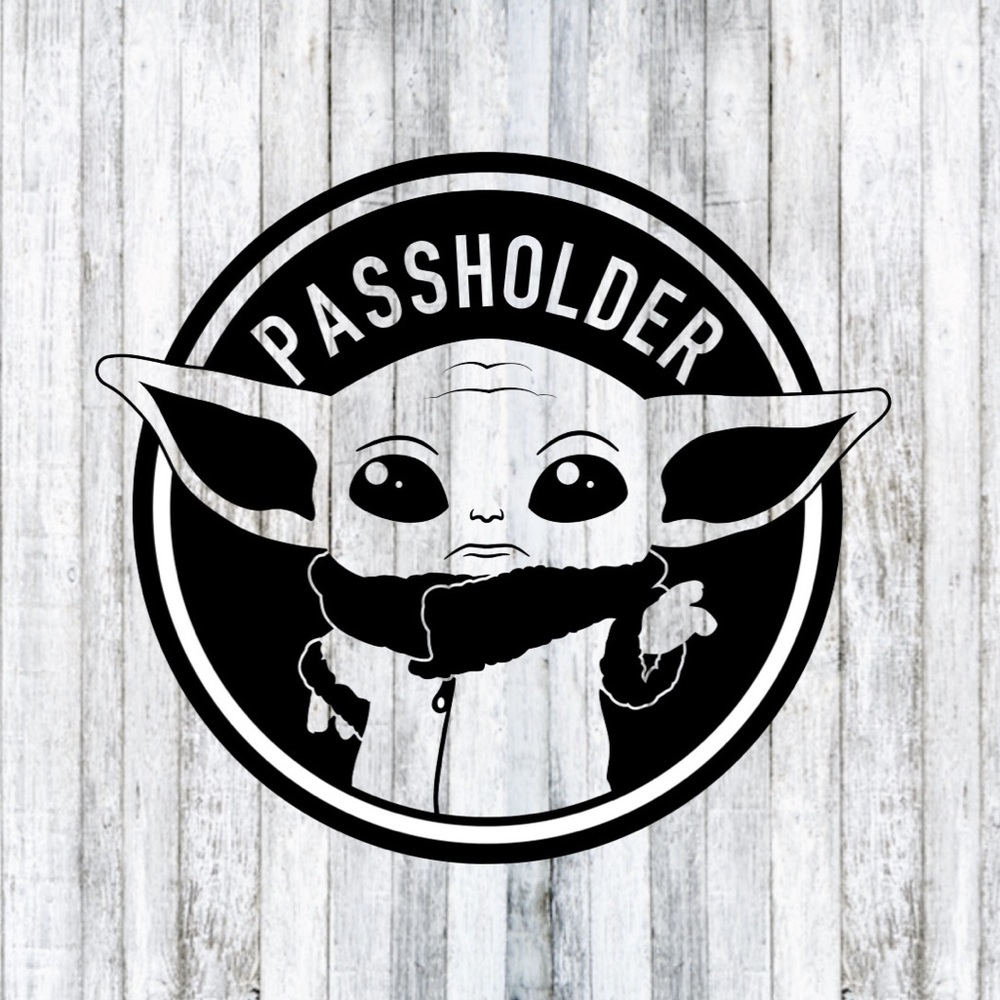 Disney Baby Yoda Passholder Decal Car Sticker